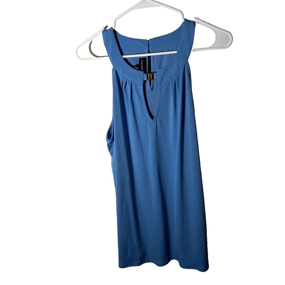 Fortune & Ivy Tank Top Women's Medium V-Neck Sleeveless Career Keyhole Shirt